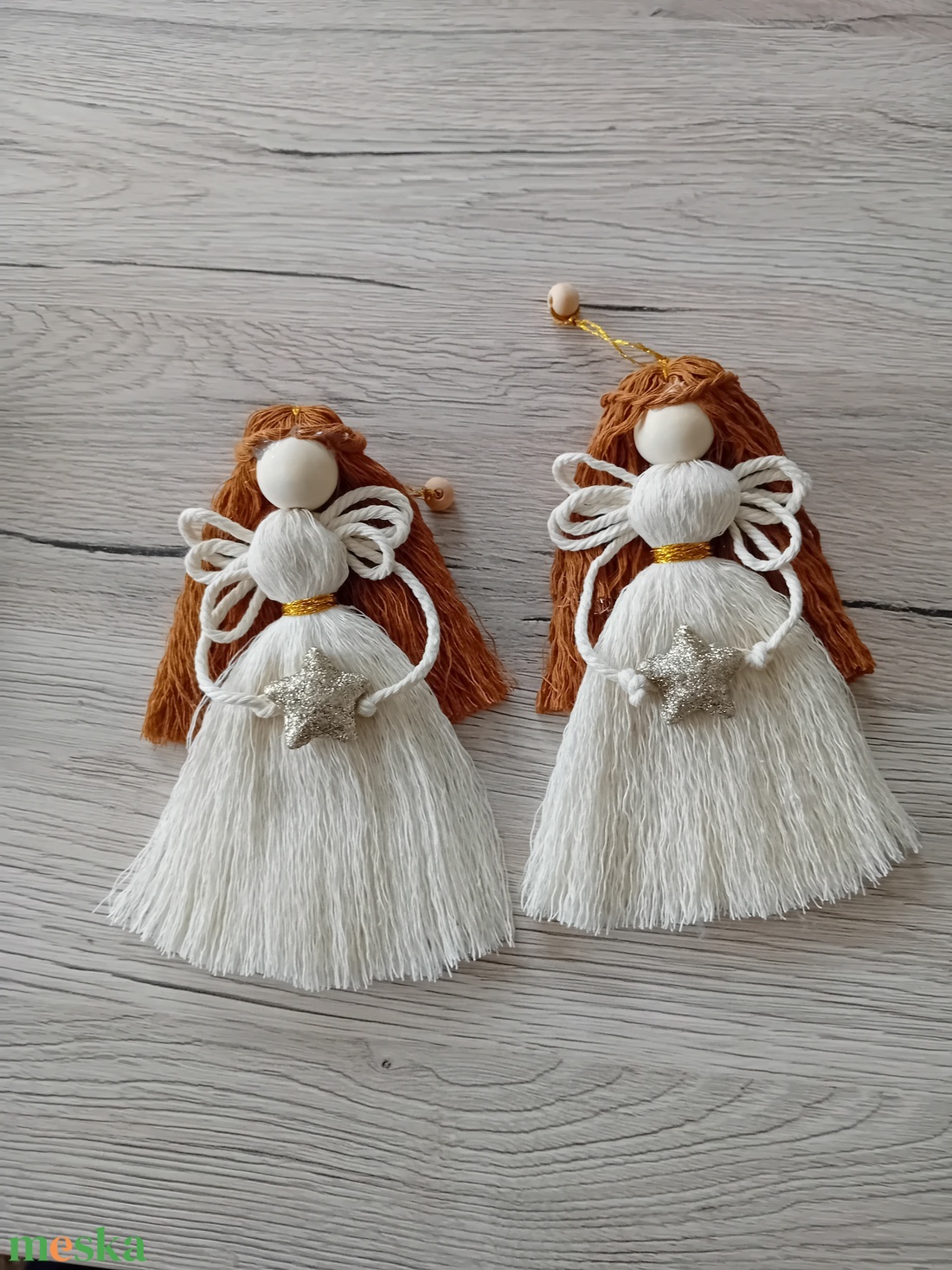 Karácsonyfa dísz angyalka makramé - karácsony - karácsonyi lakásdekoráció - karácsonyfadíszek - Meska.hu