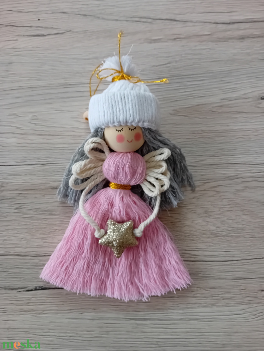 Rózsaszín karácsonyfa díszek - otthon & életmód - dekoráció - fali és függő dekoráció - függődísz - Meska.hu