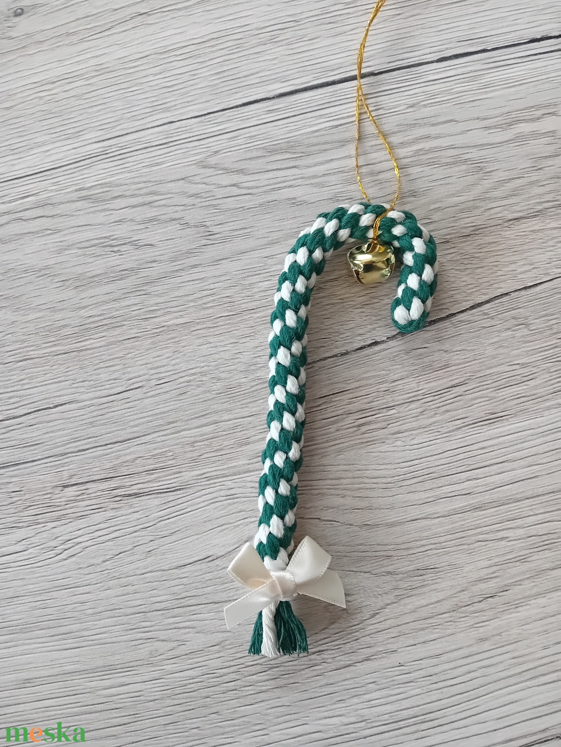 Makramé karácsonyfa dísz - karácsony - karácsonyi lakásdekoráció - karácsonyfadíszek - Meska.hu