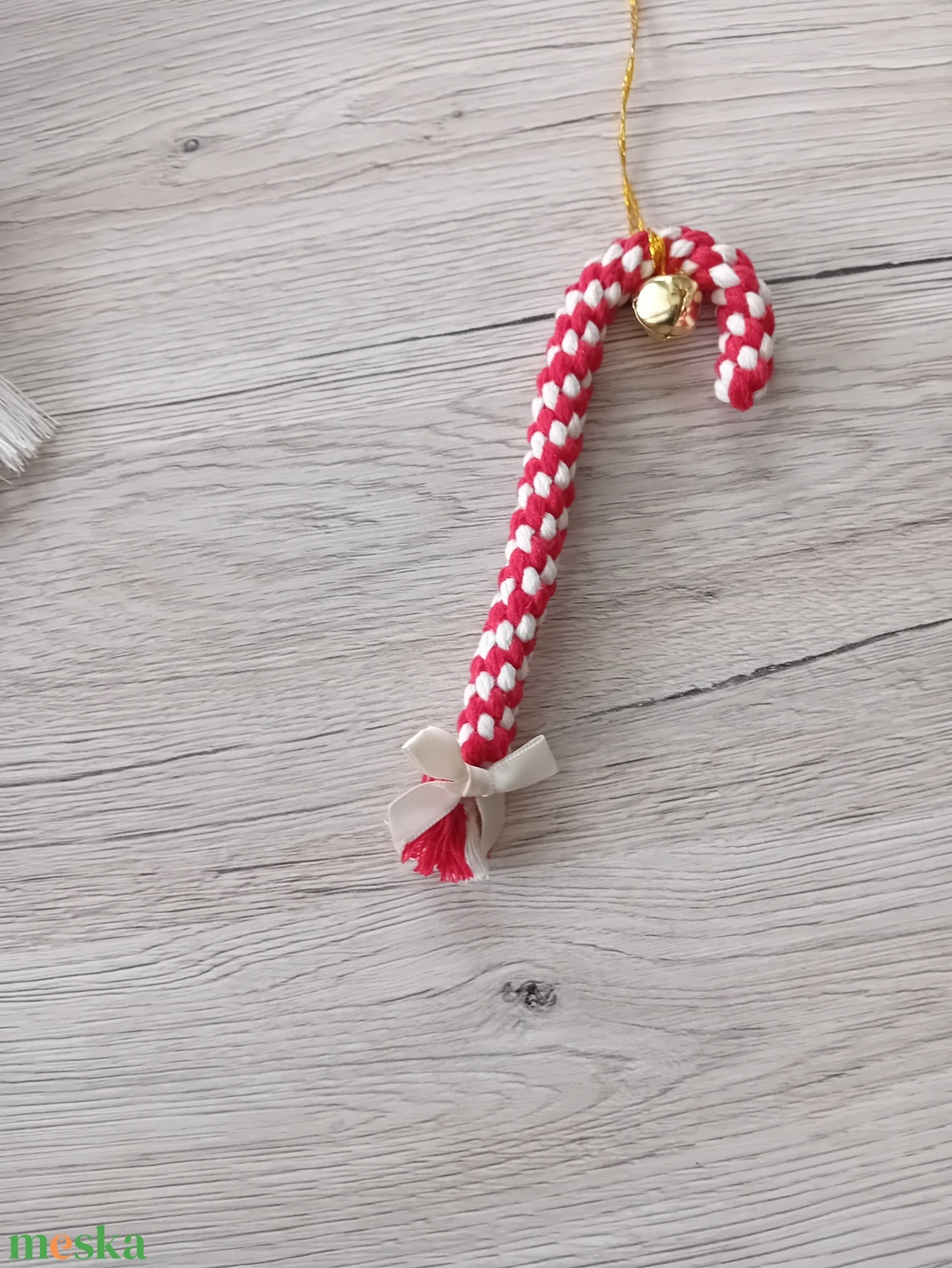 Makramé karácsonyfa dísz - karácsony - karácsonyi lakásdekoráció - karácsonyfadíszek - Meska.hu