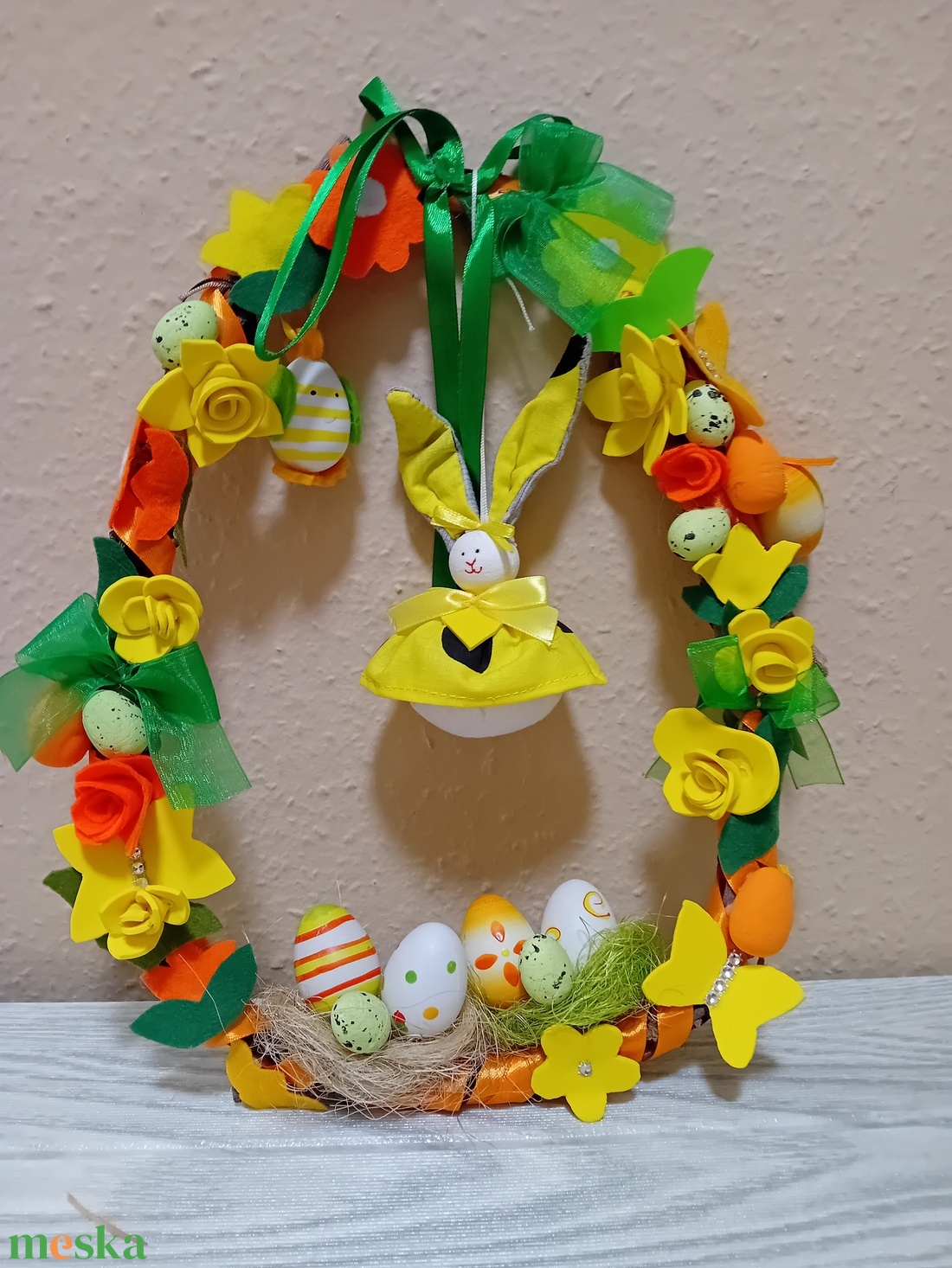 Húsvéti ajtókopogtató  - ünnepi díszek, dekorációk - húsvéti díszek és dekorációk - húsvéti ajtódísz, kopogtató - Meska.hu