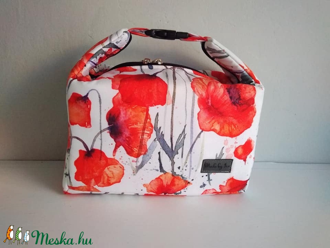 Pipacsos uzsonnás táska - táska & tok - uzsonna- & ebéd tartó - ebéd tasak, doboz - Meska.hu