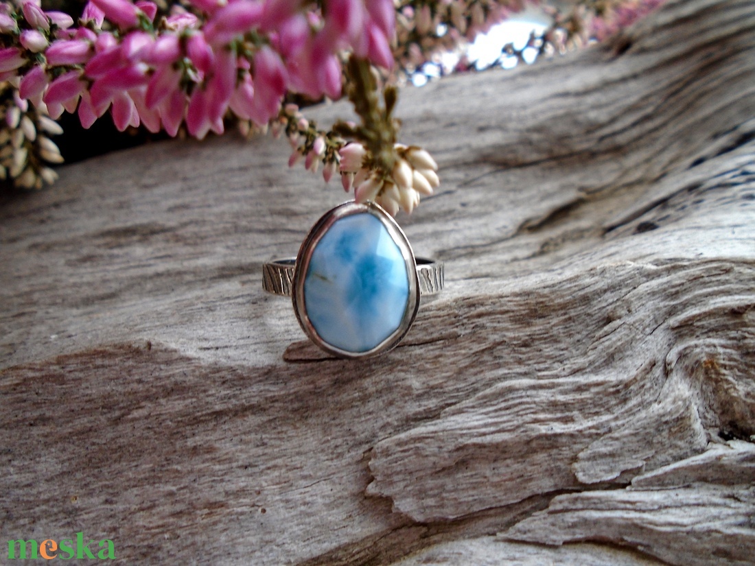 Ezüst Gyűrű Ag925/1000 Larimar - ékszer - gyűrű - statement gyűrű - Meska.hu Ezüst Gyűrű Ag925/1000 Larimar - ékszer - gyűrű - statement gyűrű - Meska.hu