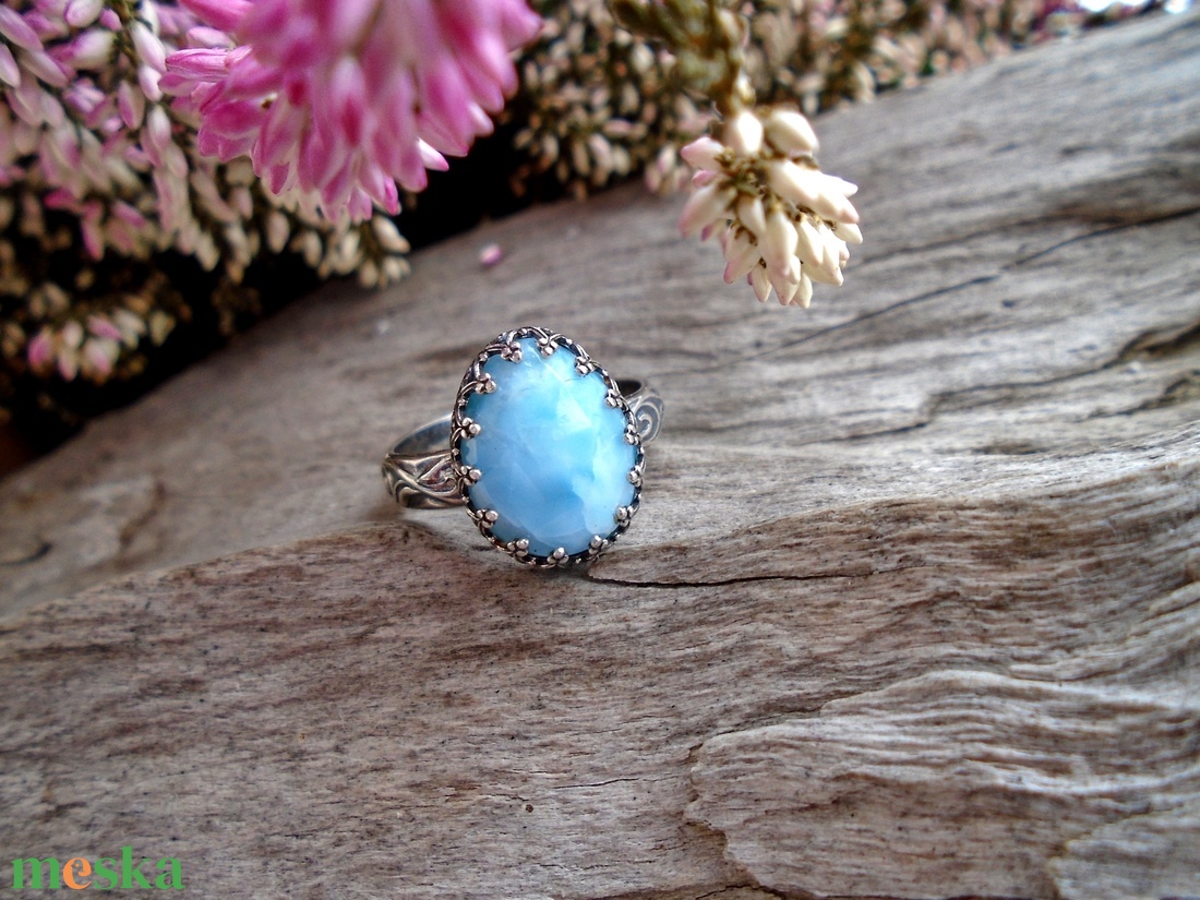 Ezüst Gyűrű Ag925/1000 Larimar - ékszer - gyűrű - statement gyűrű - Meska.hu Ezüst Gyűrű Ag925/1000 Larimar - ékszer - gyűrű - statement gyűrű - Meska.hu