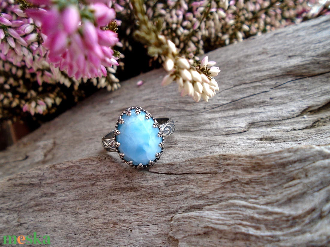 Ezüst Gyűrű Ag925/1000 Larimar - ékszer - gyűrű - statement gyűrű - Meska.hu Ezüst Gyűrű Ag925/1000 Larimar - ékszer - gyűrű - statement gyűrű - Meska.hu