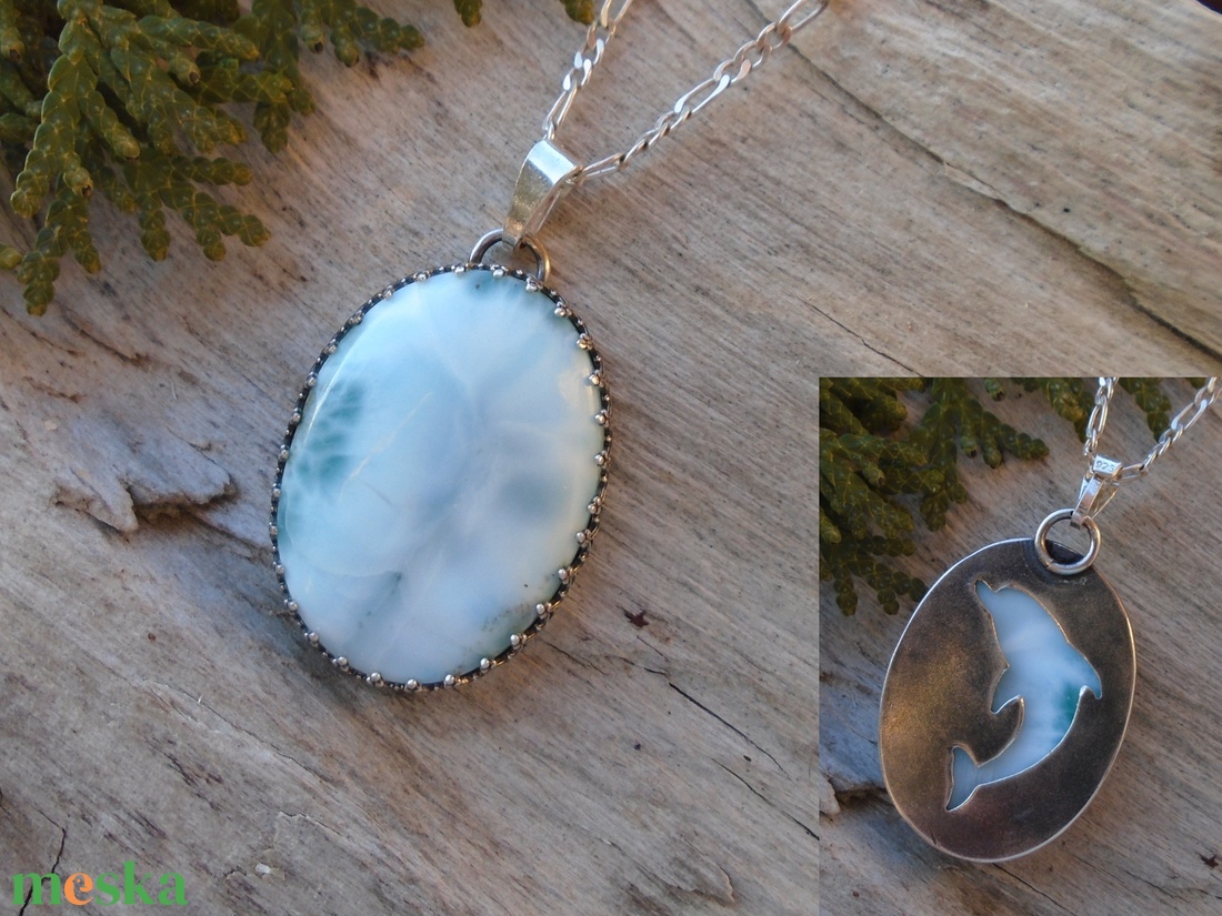 Ezüst medál Ag925/1000 Larimar Delfin - ékszer - nyaklánc - medál - Meska.hu Ezüst medál Ag925/1000 Larimar Delfin - ékszer - nyaklánc - medál - Meska.hu