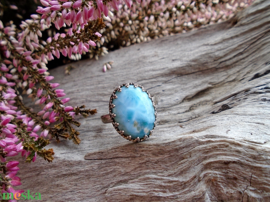Ezüst Gyűrű Ag925/1000 Larimar - ékszer - gyűrű - statement gyűrű - Meska.hu Ezüst Gyűrű Ag925/1000 Larimar - ékszer - gyűrű - statement gyűrű - Meska.hu