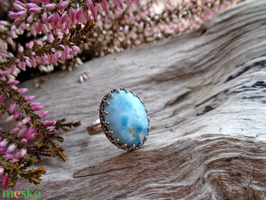 Ezüst Gyűrű Ag925/1000 Larimar - ékszer - gyűrű - statement gyűrű - Meska.hu Ezüst Gyűrű Ag925/1000 Larimar - ékszer - gyűrű - statement gyűrű - Meska.hu