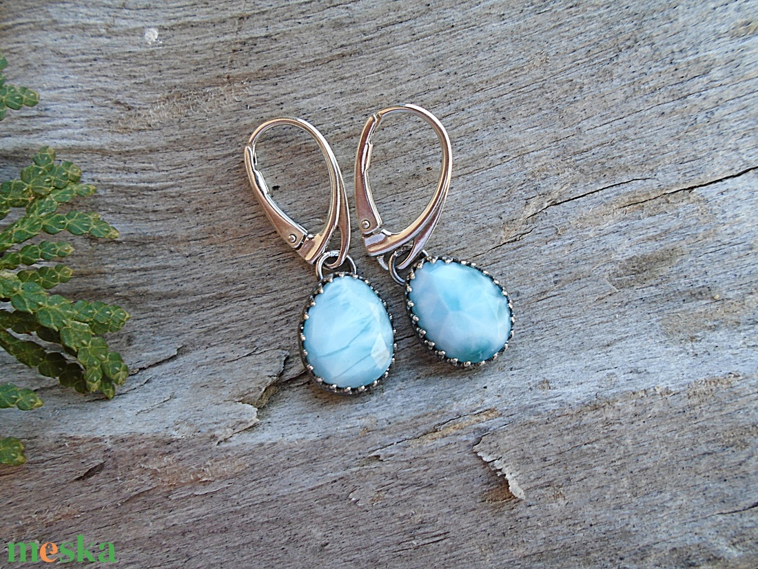 Ezüst Larimar fülbevaló - ékszer - fülbevaló - lógó fülbevaló - Meska.hu Ezüst Larimar fülbevaló - ékszer - fülbevaló - lógó fülbevaló - Meska.hu