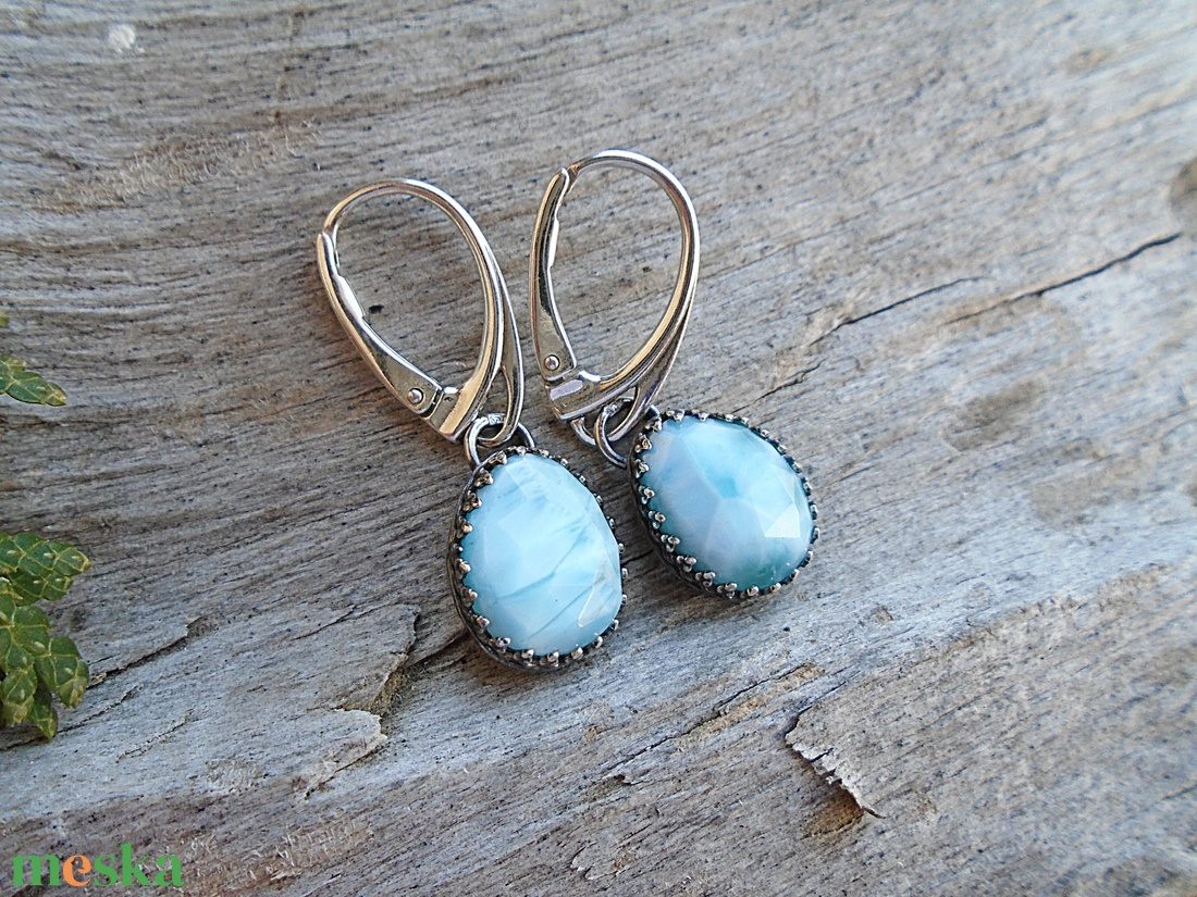 Ezüst Larimar fülbevaló - ékszer - fülbevaló - lógó fülbevaló - Meska.hu Ezüst Larimar fülbevaló - ékszer - fülbevaló - lógó fülbevaló - Meska.hu