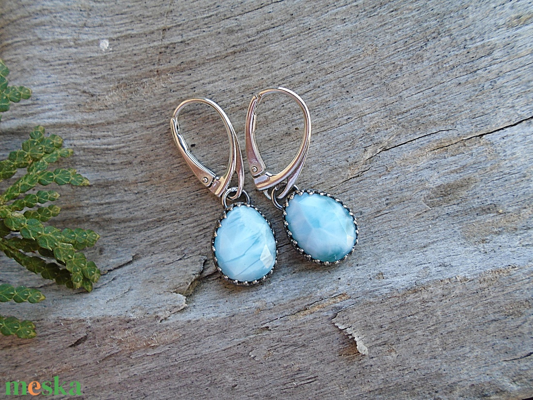 Ezüst Larimar fülbevaló - ékszer - fülbevaló - lógó fülbevaló - Meska.hu Ezüst Larimar fülbevaló - ékszer - fülbevaló - lógó fülbevaló - Meska.hu
