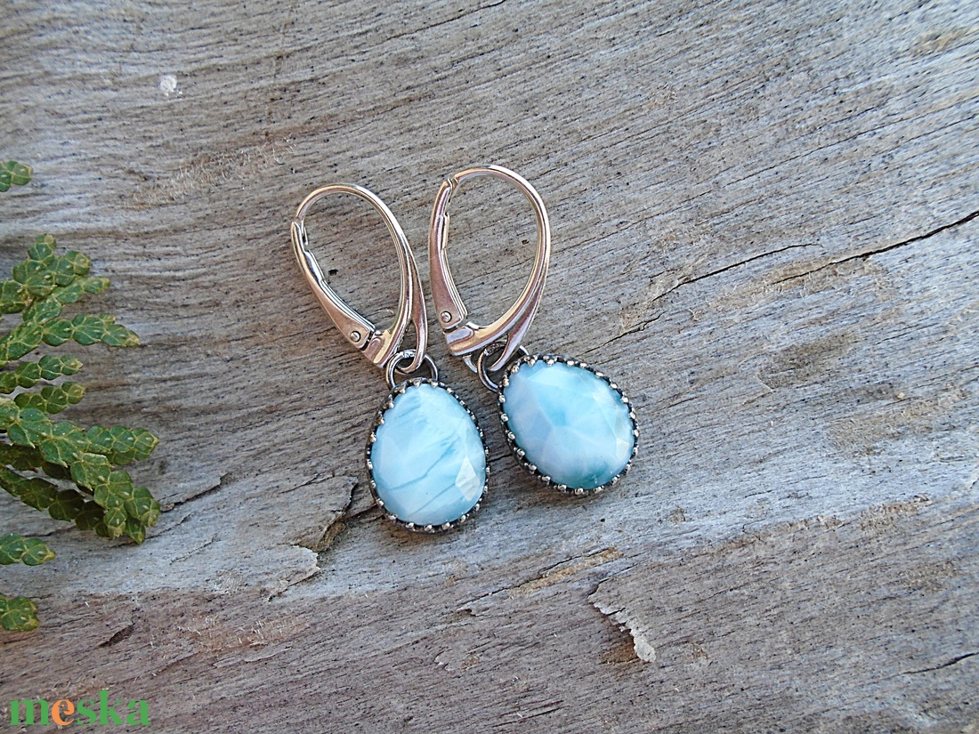 Ezüst Larimar fülbevaló - ékszer - fülbevaló - lógó fülbevaló - Meska.hu Ezüst Larimar fülbevaló - ékszer - fülbevaló - lógó fülbevaló - Meska.hu
