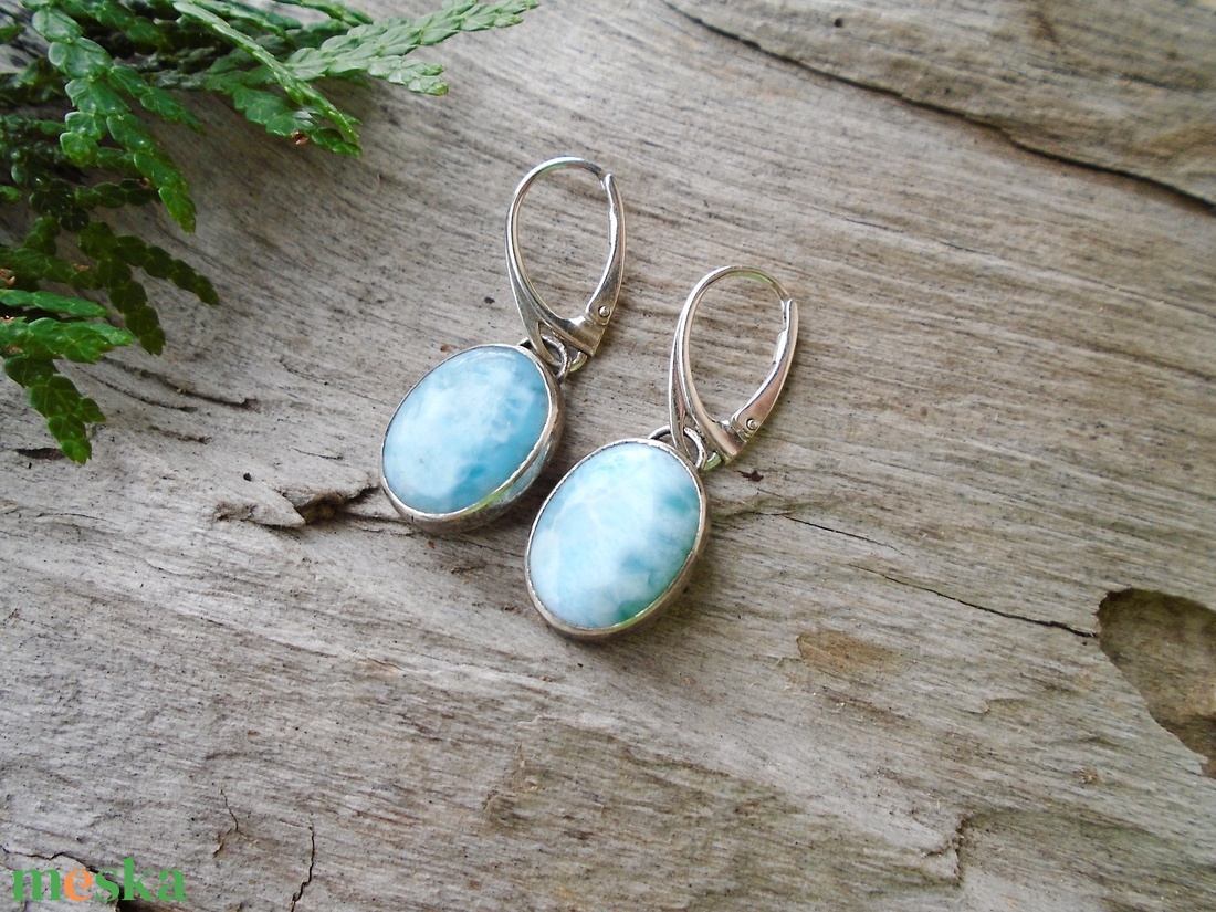 Ezüst Larimar fülbevaló - ékszer - fülbevaló - lógó fülbevaló - Meska.hu Ezüst Larimar fülbevaló - ékszer - fülbevaló - lógó fülbevaló - Meska.hu