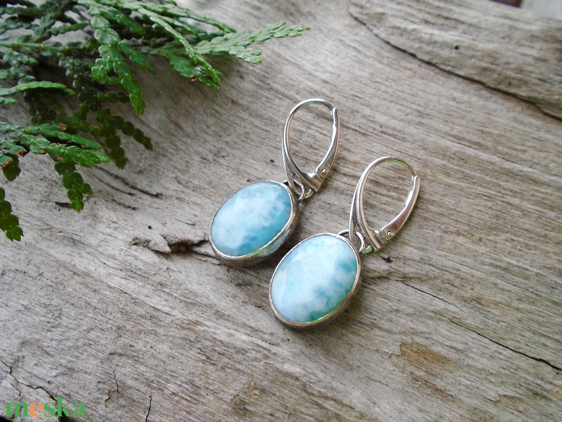 Ezüst Larimar fülbevaló - ékszer - fülbevaló - lógó fülbevaló - Meska.hu Ezüst Larimar fülbevaló - ékszer - fülbevaló - lógó fülbevaló - Meska.hu