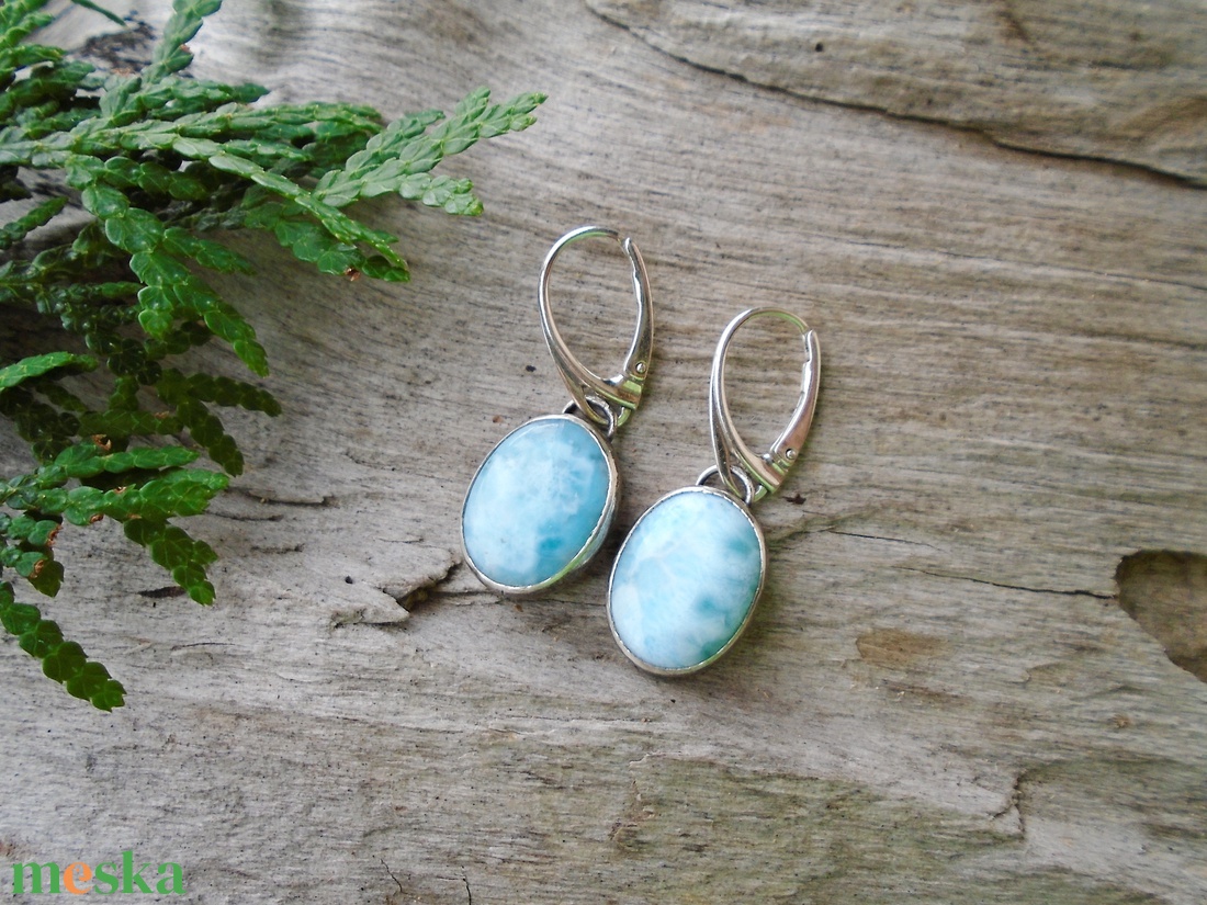 Ezüst Larimar fülbevaló - ékszer - fülbevaló - lógó fülbevaló - Meska.hu Ezüst Larimar fülbevaló - ékszer - fülbevaló - lógó fülbevaló - Meska.hu