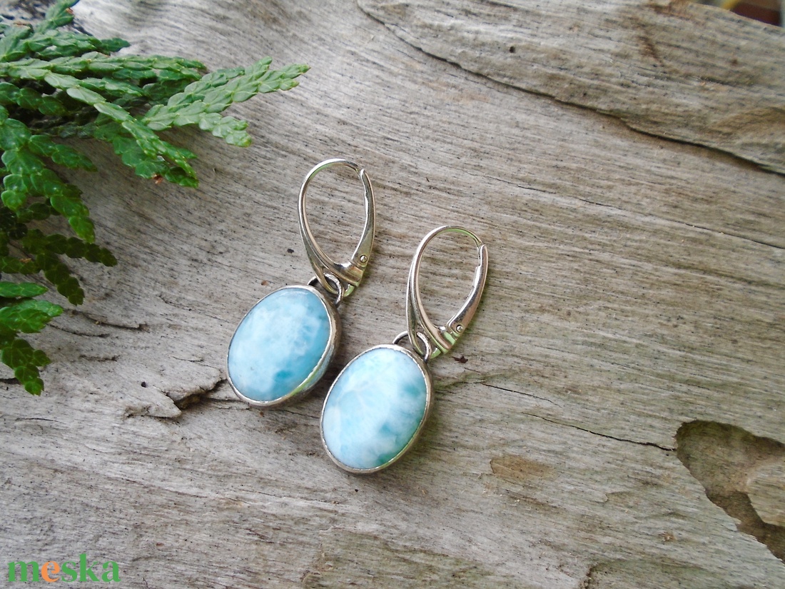 Ezüst Larimar fülbevaló - ékszer - fülbevaló - lógó fülbevaló - Meska.hu Ezüst Larimar fülbevaló - ékszer - fülbevaló - lógó fülbevaló - Meska.hu