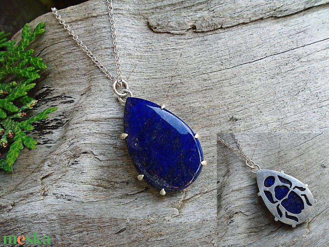 Ezüst medál Ag925/1000 Lapis Lazuli Skarab - ékszer - nyaklánc - medál - Meska.hu Ezüst medál Ag925/1000 Lapis Lazuli Skarab - ékszer - nyaklánc - medál - Meska.hu