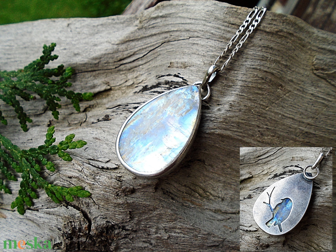 Ezüst medál Ag925/1000 Holdkő (Rainbow Moonstone) - ékszer - nyaklánc - medál - Meska.hu Ezüst medál Ag925/1000 Holdkő (Rainbow Moonstone) - ékszer - nyaklánc - medál - Meska.hu