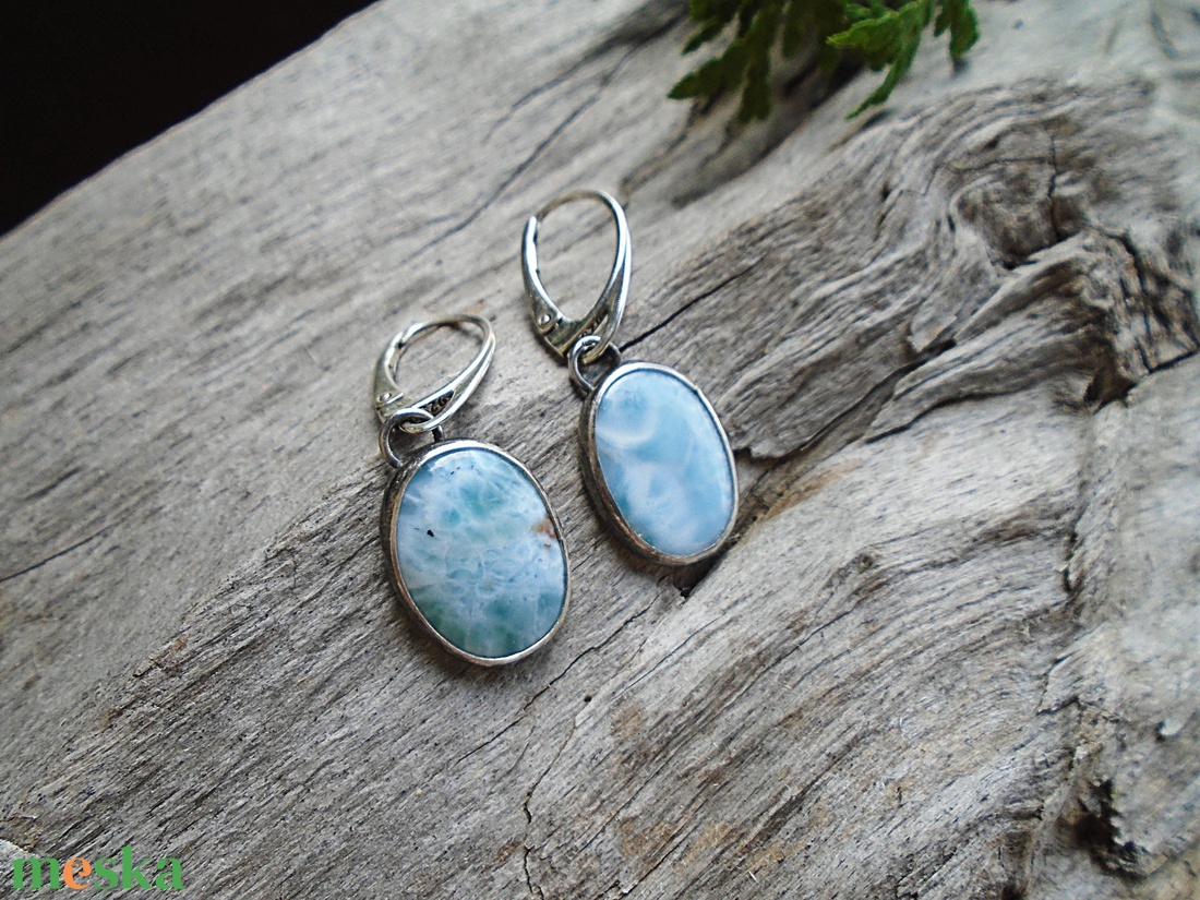 Ezüst Larimar fülbevaló - ékszer - fülbevaló - lógó fülbevaló - Meska.hu Ezüst Larimar fülbevaló - ékszer - fülbevaló - lógó fülbevaló - Meska.hu
