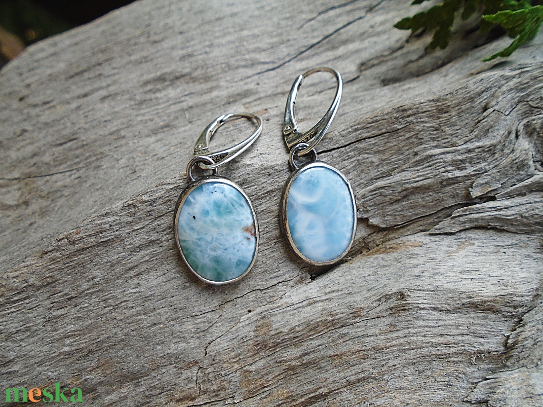Ezüst Larimar fülbevaló - ékszer - fülbevaló - lógó fülbevaló - Meska.hu Ezüst Larimar fülbevaló - ékszer - fülbevaló - lógó fülbevaló - Meska.hu