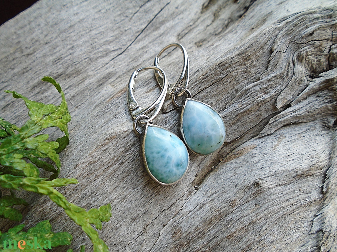 Ezüst Larimar fülbevaló - ékszer - fülbevaló - lógó fülbevaló - Meska.hu Ezüst Larimar fülbevaló - ékszer - fülbevaló - lógó fülbevaló - Meska.hu