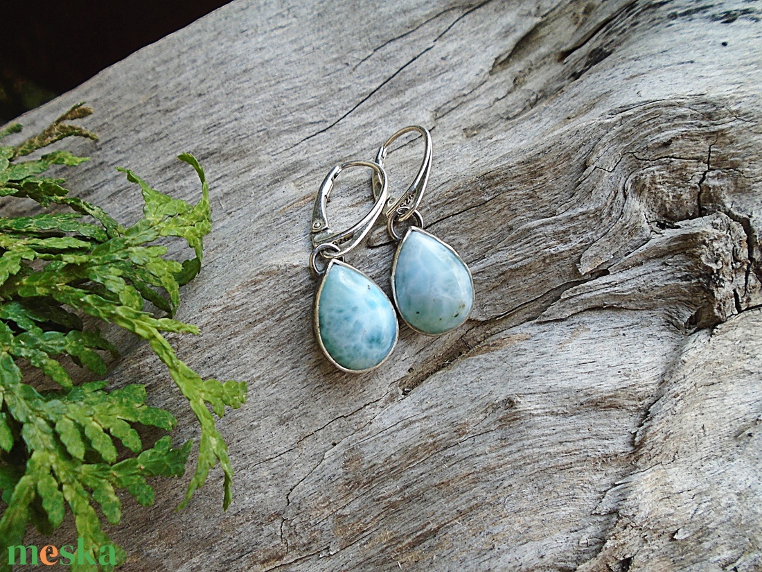 Ezüst Larimar fülbevaló - ékszer - fülbevaló - lógó fülbevaló - Meska.hu Ezüst Larimar fülbevaló - ékszer - fülbevaló - lógó fülbevaló - Meska.hu