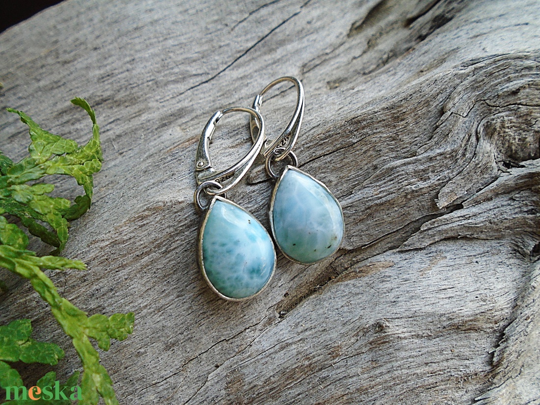 Ezüst Larimar fülbevaló - ékszer - fülbevaló - lógó fülbevaló - Meska.hu Ezüst Larimar fülbevaló - ékszer - fülbevaló - lógó fülbevaló - Meska.hu