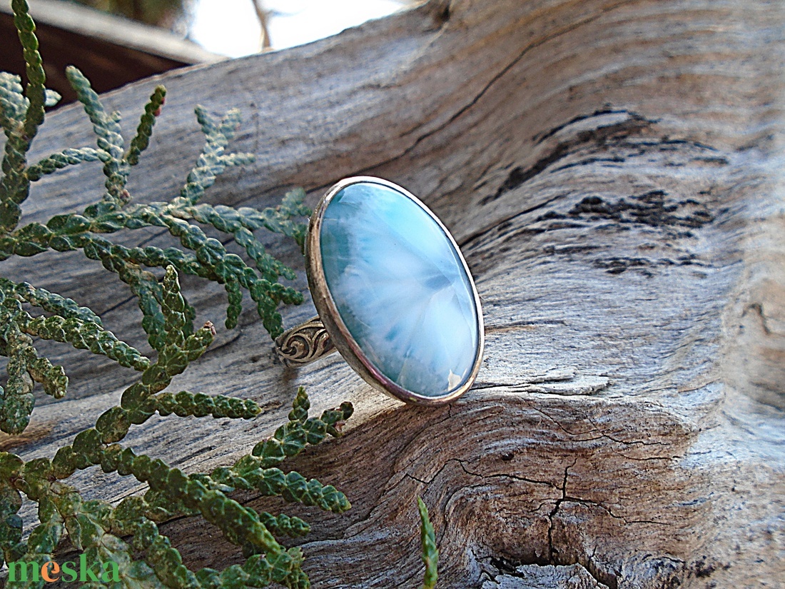 Ezüst Gyűrű Ag925/1000 Larimar - ékszer - gyűrű - statement gyűrű - Meska.hu