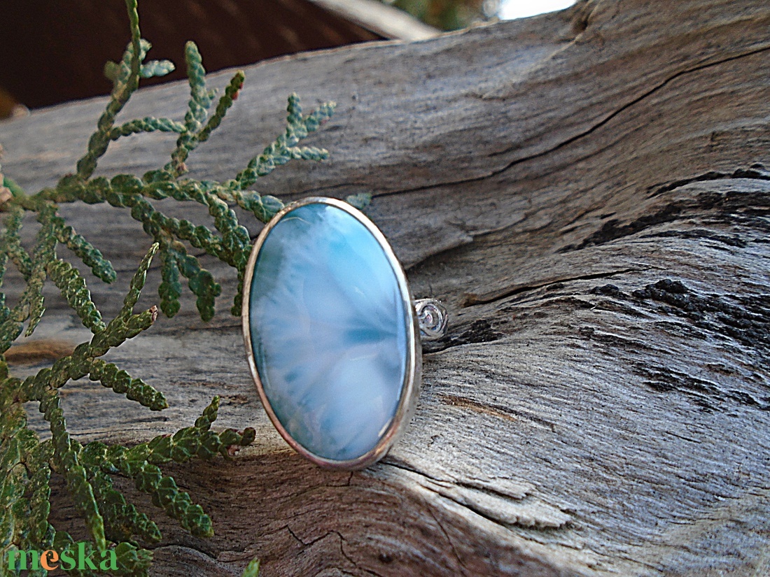 Ezüst Gyűrű Ag925/1000 Larimar - ékszer - gyűrű - statement gyűrű - Meska.hu