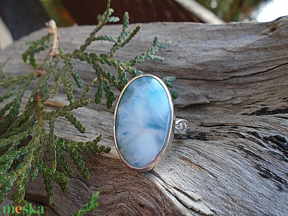 Ezüst Gyűrű Ag925/1000 Larimar - ékszer - gyűrű - statement gyűrű - Meska.hu