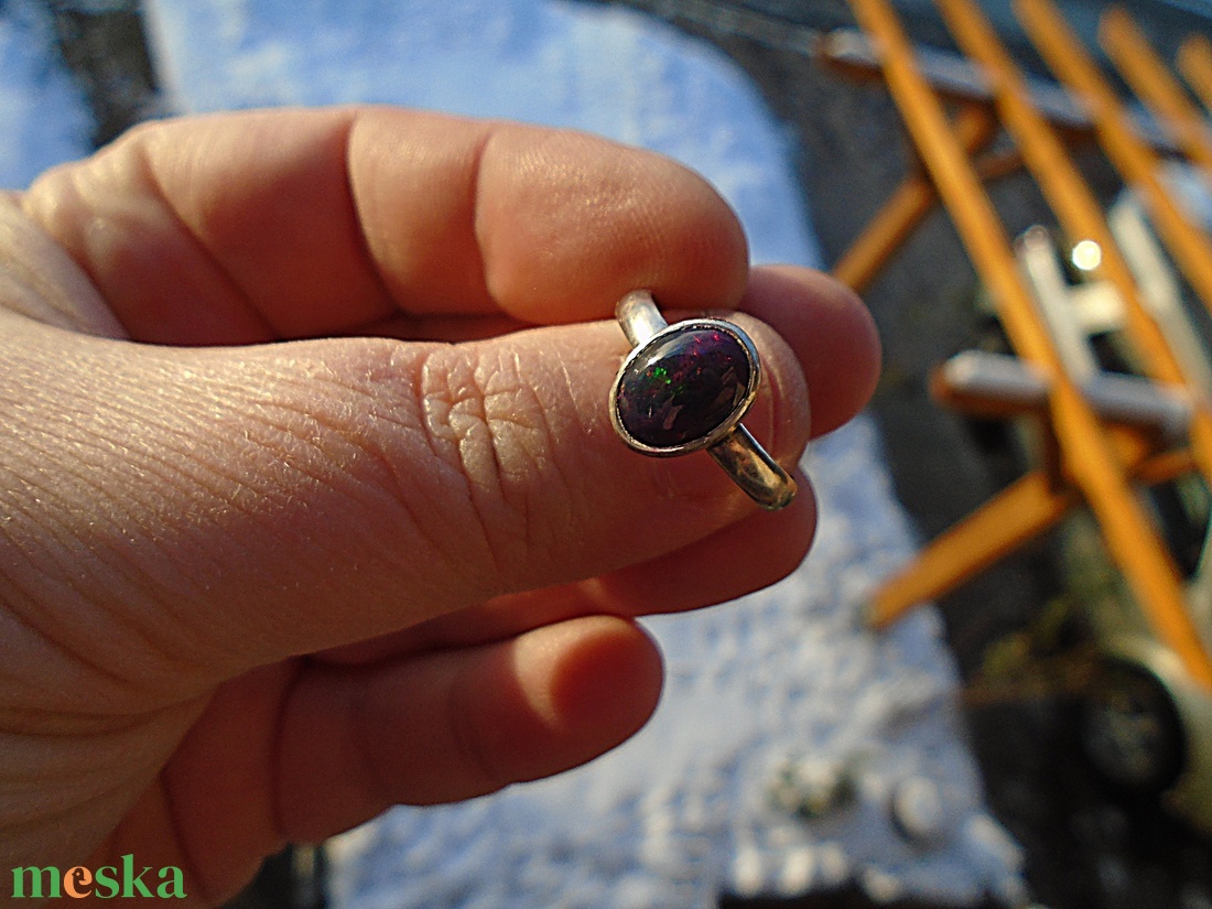 Ezüst Gyűrű Ag925/1000 Etióp Opál - ékszer - gyűrű - statement gyűrű - Meska.hu