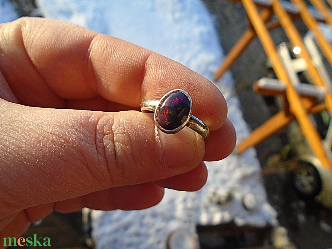 Ezüst Gyűrű Ag925/1000 Etióp Opál - ékszer - gyűrű - statement gyűrű - Meska.hu