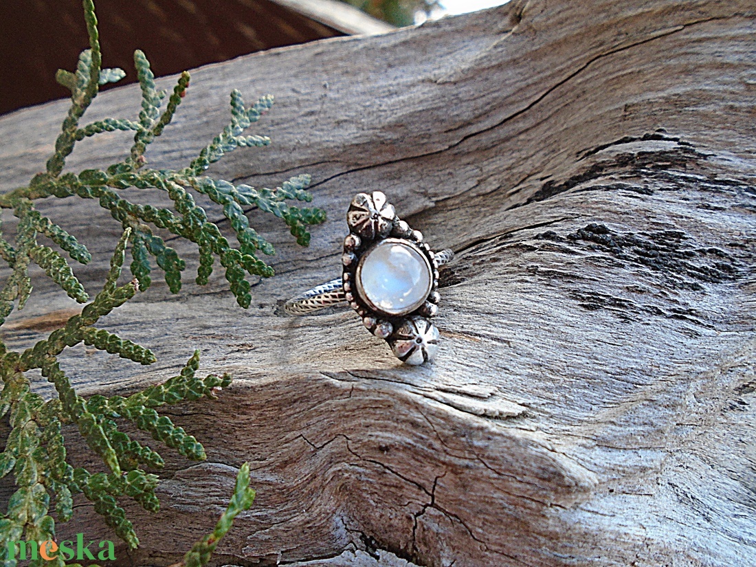 Ezüst Gyűrű Ag925/1000 Holdkő - ékszer - gyűrű - statement gyűrű - Meska.hu