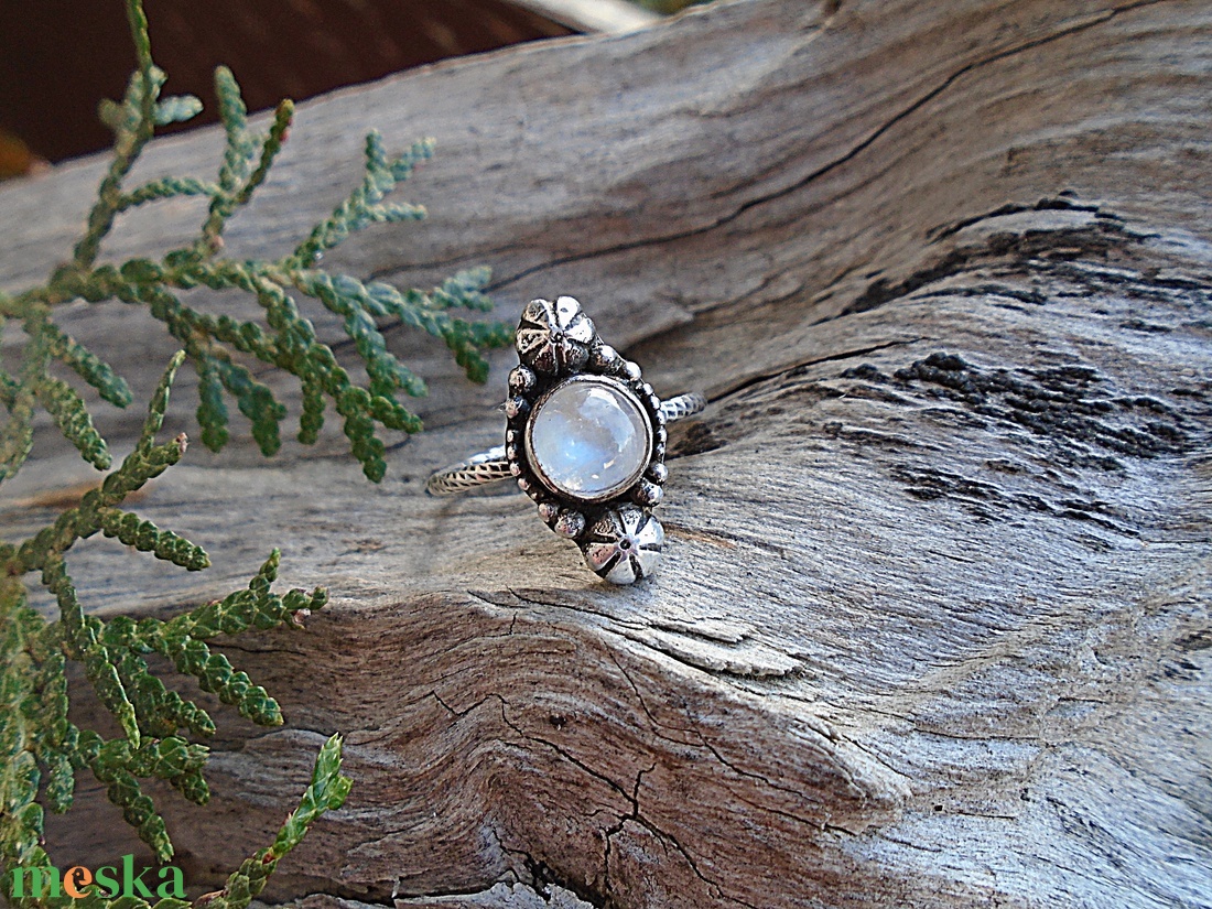 Ezüst Gyűrű Ag925/1000 Holdkő - ékszer - gyűrű - statement gyűrű - Meska.hu
