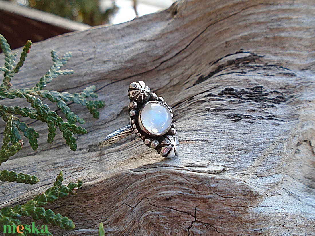 Ezüst Gyűrű Ag925/1000 Holdkő - ékszer - gyűrű - statement gyűrű - Meska.hu
