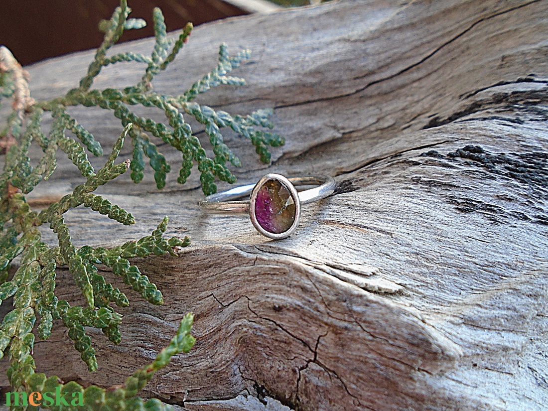 Ezüst Gyűrű Ag925/1000 Turmalín  - ékszer - gyűrű - statement gyűrű - Meska.hu