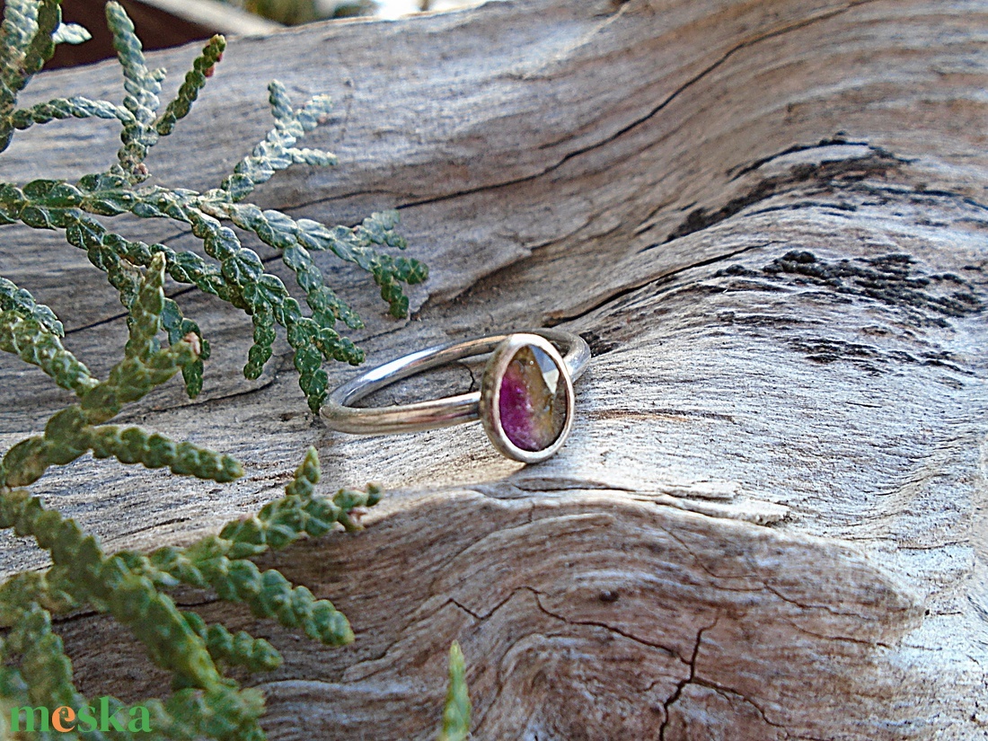 Ezüst Gyűrű Ag925/1000 Turmalín  - ékszer - gyűrű - statement gyűrű - Meska.hu