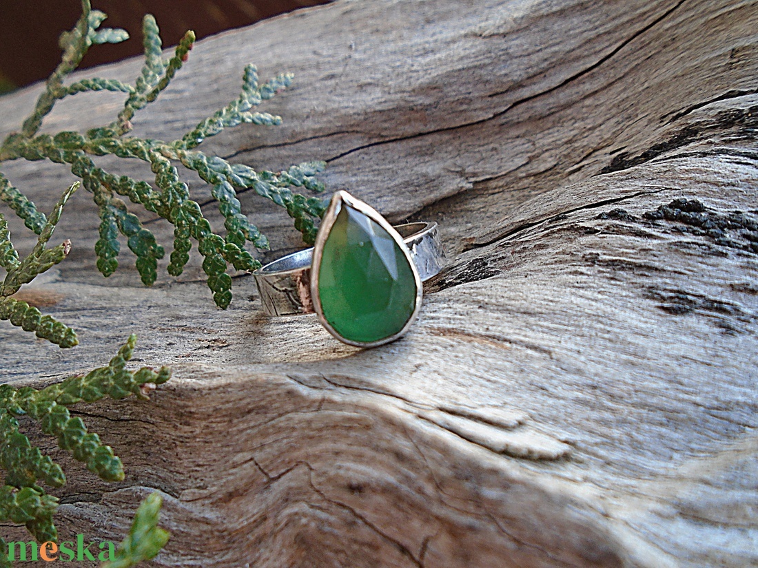 Ezüst Gyűrű Ag925/1000 Szerpentín - ékszer - gyűrű - statement gyűrű - Meska.hu