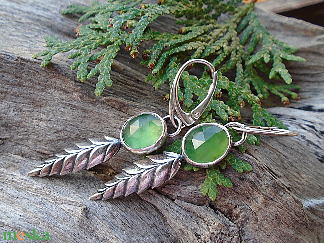 Ezüst Szerpentin fülbevaló - ékszer - fülbevaló - lógó fülbevaló - Meska.hu