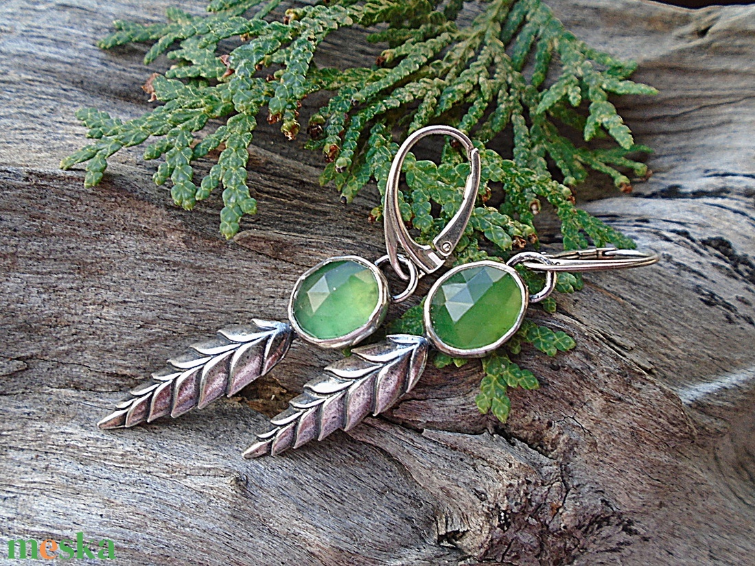 Ezüst Szerpentin fülbevaló - ékszer - fülbevaló - lógó fülbevaló - Meska.hu