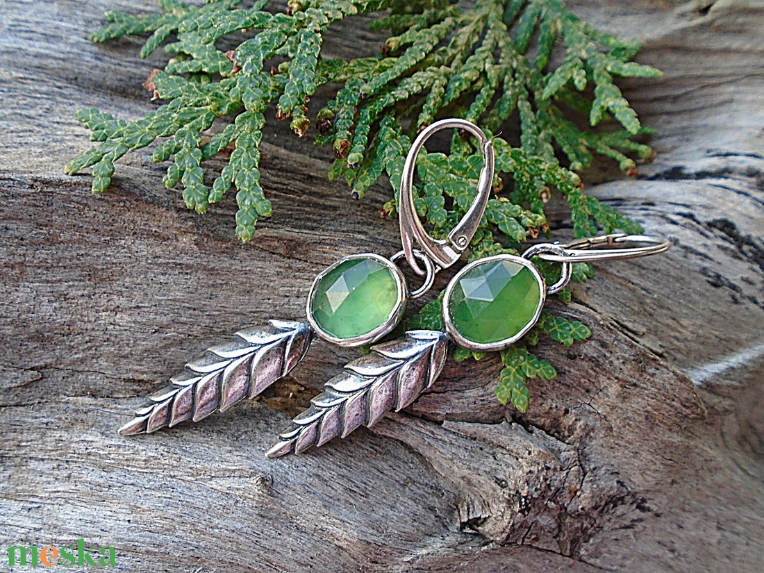 Ezüst Szerpentin fülbevaló - ékszer - fülbevaló - lógó fülbevaló - Meska.hu