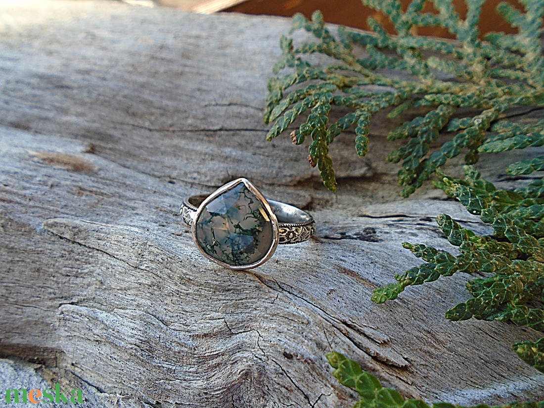 Ezüst Gyűrű Ag925/1000 Moha Achát - ékszer - gyűrű - statement gyűrű - Meska.hu