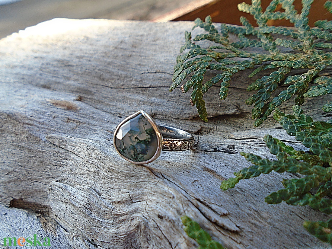 Ezüst Gyűrű Ag925/1000 Moha Achát - ékszer - gyűrű - statement gyűrű - Meska.hu