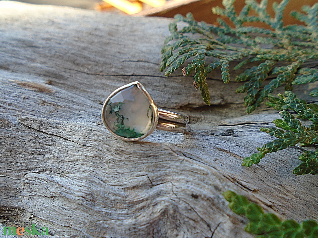 Ezüst Gyűrű Ag925/1000 Moha Achát - ékszer - gyűrű - statement gyűrű - Meska.hu