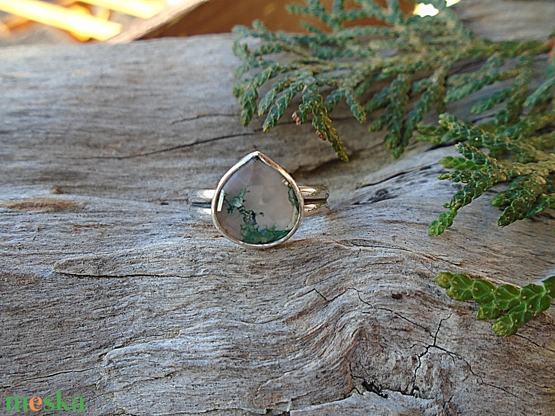Ezüst Gyűrű Ag925/1000 Moha Achát - ékszer - gyűrű - statement gyűrű - Meska.hu
