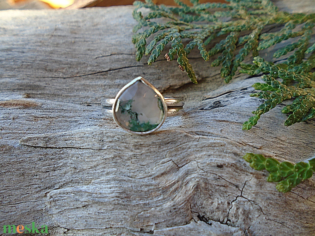 Ezüst Gyűrű Ag925/1000 Moha Achát - ékszer - gyűrű - statement gyűrű - Meska.hu