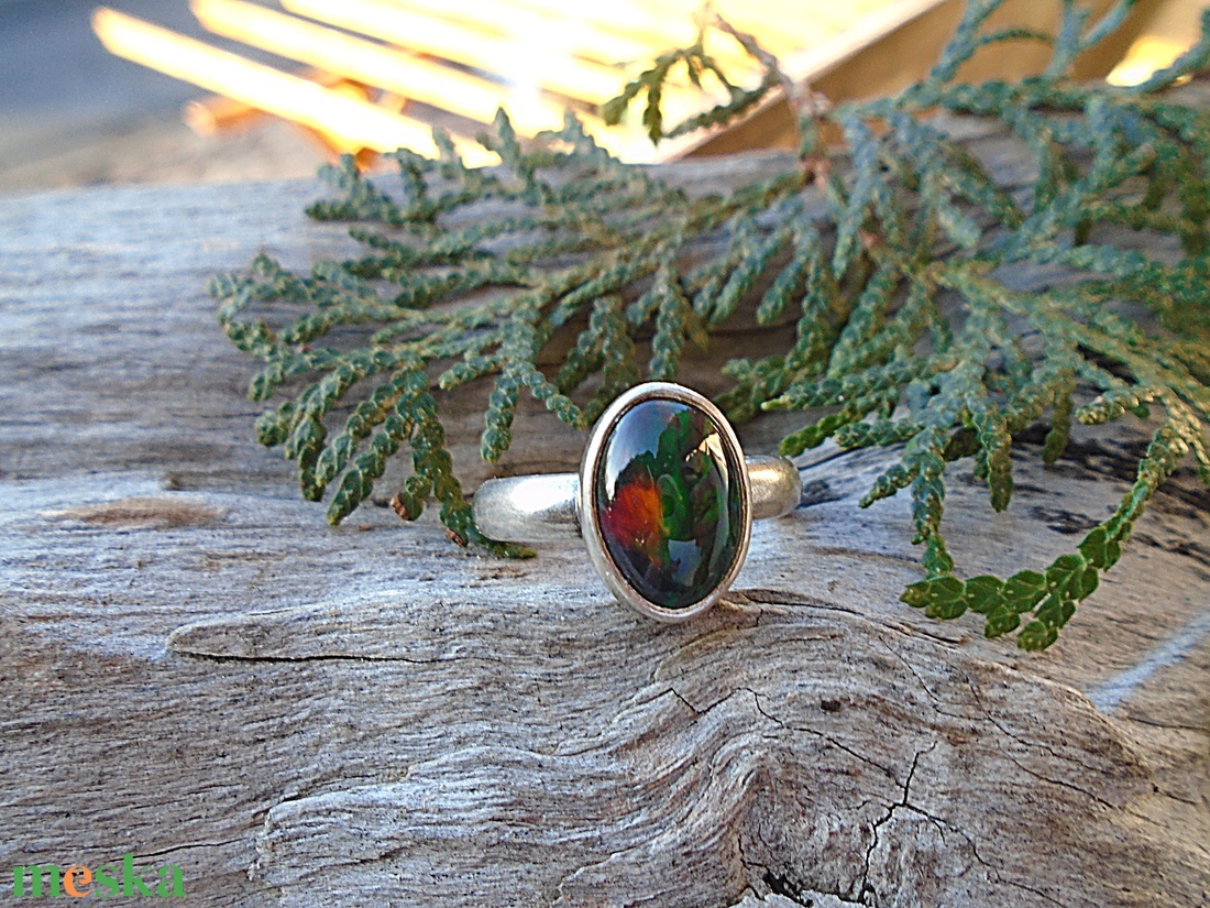 Ezüst Gyűrű Ag925/1000 Etióp Opál - ékszer - gyűrű - statement gyűrű - Meska.hu
