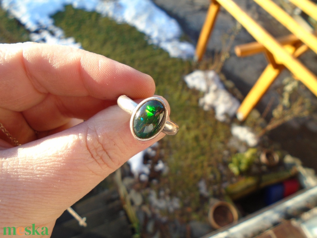 Ezüst Gyűrű Ag925/1000 Etióp Opál - ékszer - gyűrű - statement gyűrű - Meska.hu