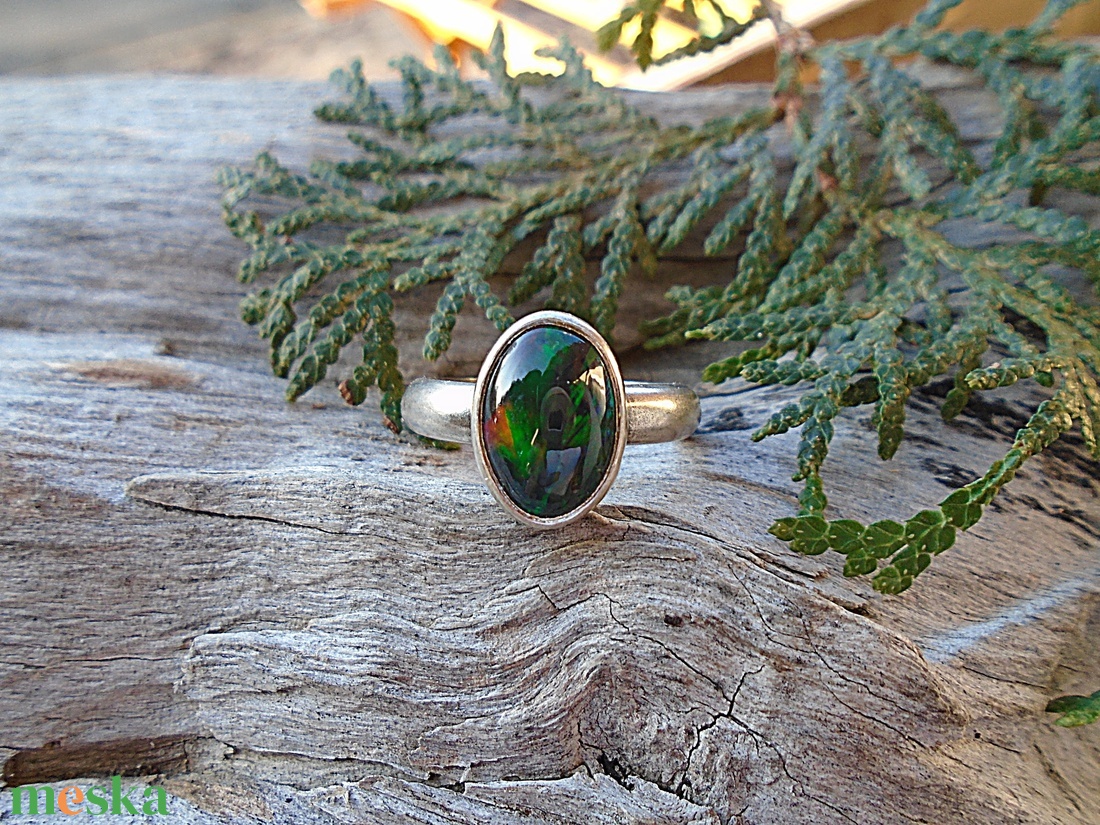 Ezüst Gyűrű Ag925/1000 Etióp Opál - ékszer - gyűrű - statement gyűrű - Meska.hu