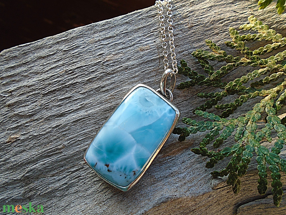 Ezüst  medál Ag925/1000 Larimar - ékszer - nyaklánc - medál - Meska.hu